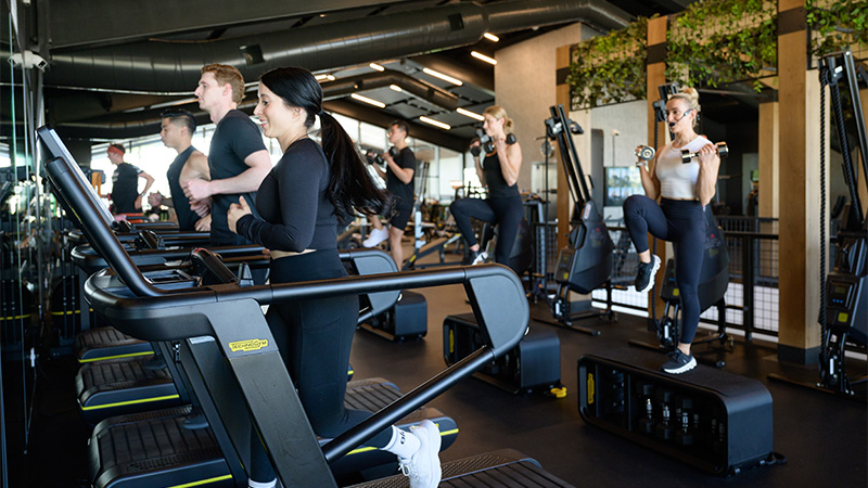 Image of a group workout class at the Fit and Rec Center at 3Roots